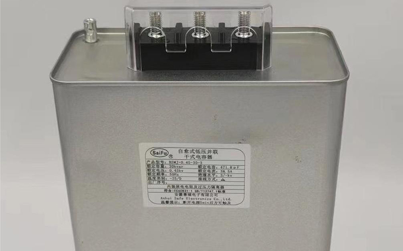Type carré de condensateur de puissance shunt auto-cicatrisation à 3 phases